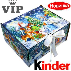 Сладкий подарок на Новый Год в картонной упаковке весом 1200 грамм по цене 2223 руб в Нефтекамске