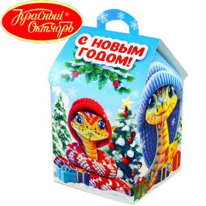 Сладкий подарок на Новый Год в картонной упаковке весом 600 грамм по цене 654 руб в Нефтекамске