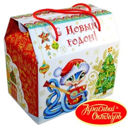 Детский новогодний подарок в картонной упаковке весом 950 грамм по цене 1108 руб в Нефтекамске